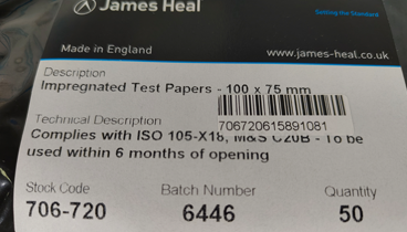 James H.heal酚黃測試紙